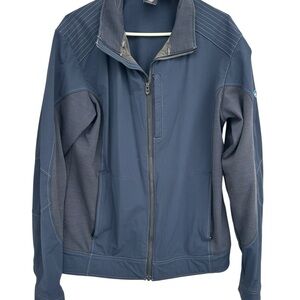 Kuhl Dfynce Jacket Mens L Navy Soft Shell Hiking Full Zip Performance Outdoor